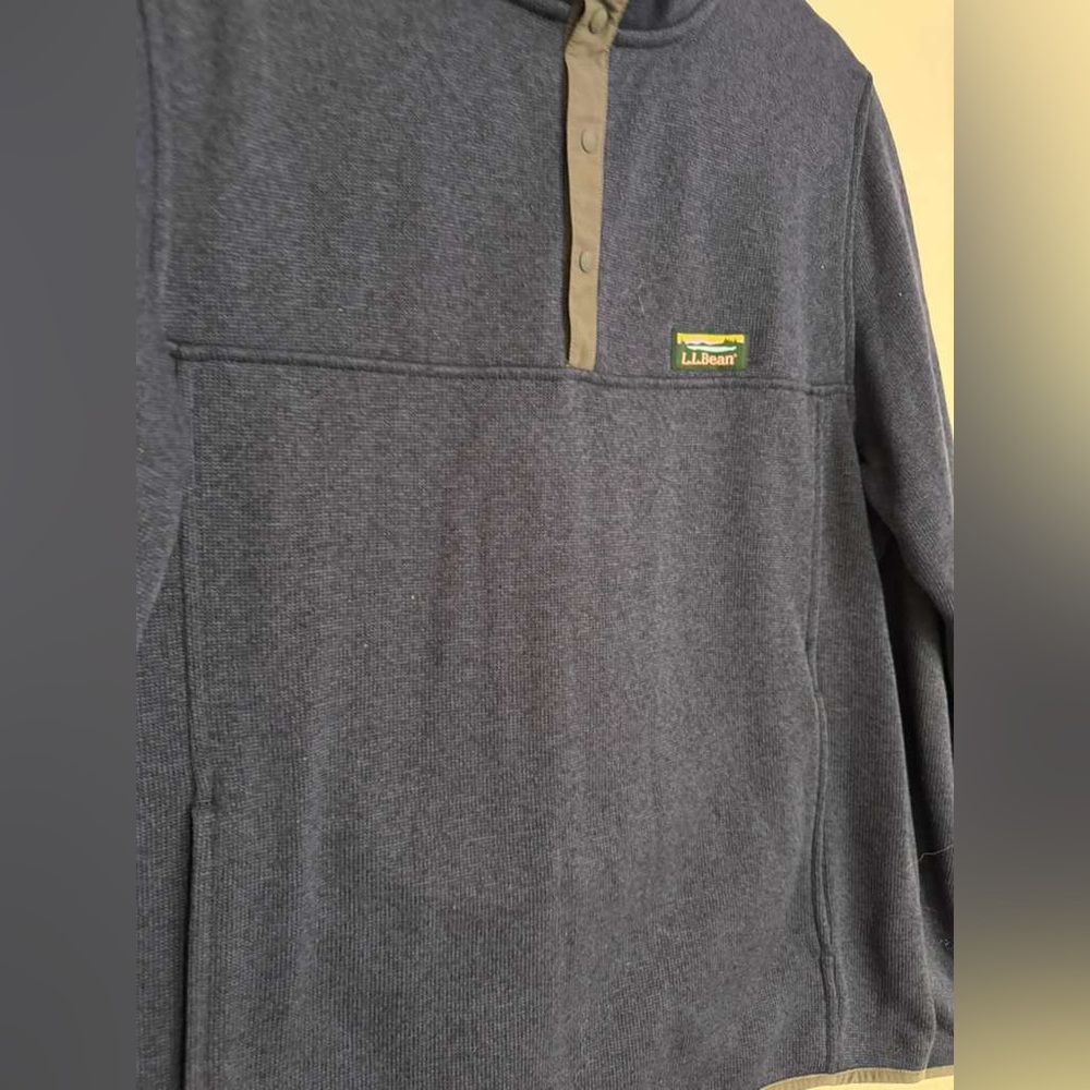 L.L. Bean Men's Heathered Blue Turtleneck Sweater - Picture 3 of 5